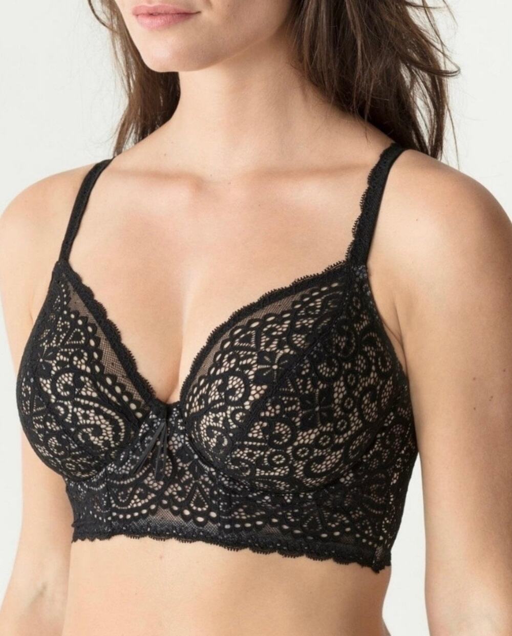 Prima Donna Twist I Do Longline Black Lace Bralette NEW 32G